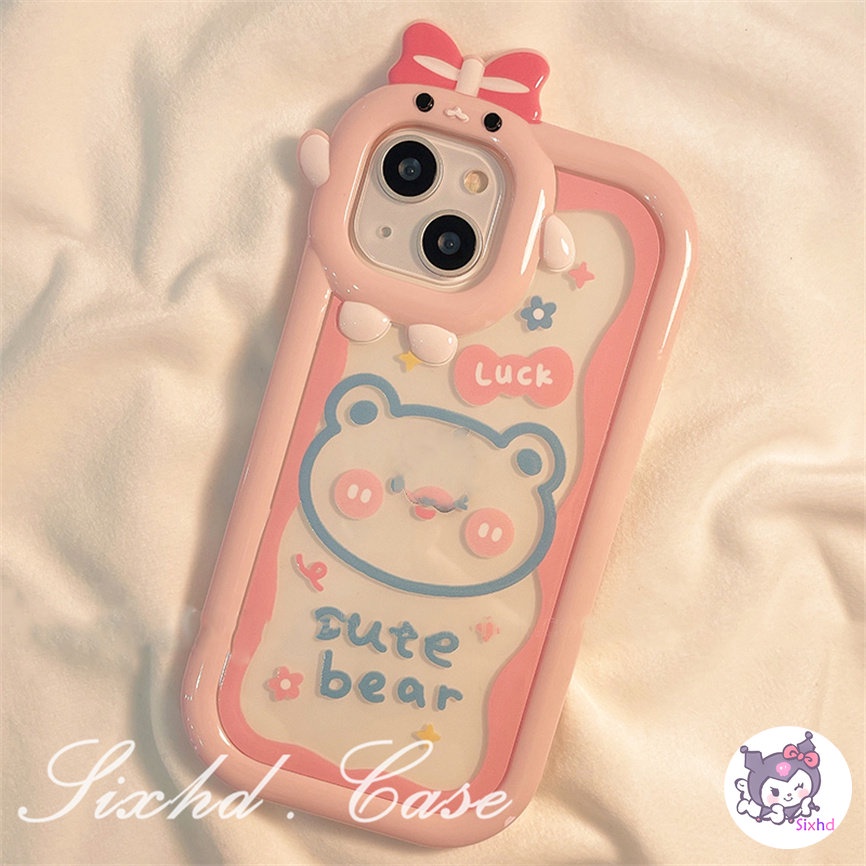 Redmi 12C 10C 10A 9T Note 12 11s 10s 11 10Pro 9A 9C A1 A1+ Xiaomi 12 11Lite Poco X3Pro NFC F3 M3 M4Pro 5G 3D Small Monster Phone Casing Cute Pink Graffiti Little Bear Phone Soft Cover