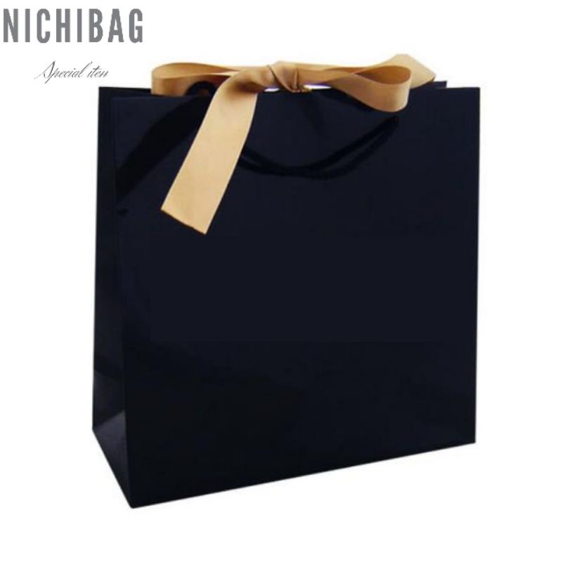 PAPER BAG SUPER BLACK PREMIUM | PAPER BAG WEDDING | PAPER BAG HEAVY BLACK GOLD | PAPER BAG ANNIVERSA
