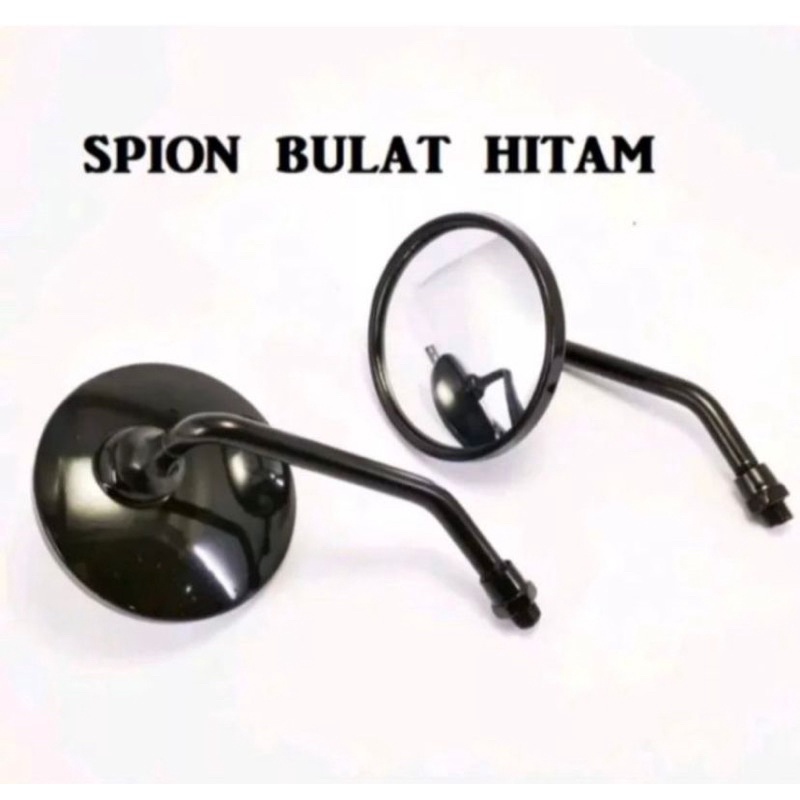 SPION VESPA HONDA YAMAHA SUZUKI KAWASAKI SPION BULAT KROM CHROME/HITAM universal all motor matic bebek motor besar