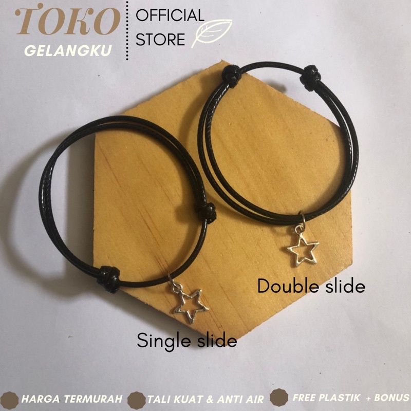 Gelang Bintang Silver / Gelang Tali Pria Wanita Kekinian Viral Liontin