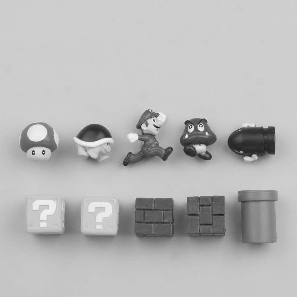 [Elegan] Action Figurine Patung Kartun Dekorasi Desktop Ornamen Rumah Model Anime Mario Super Mario Bros.