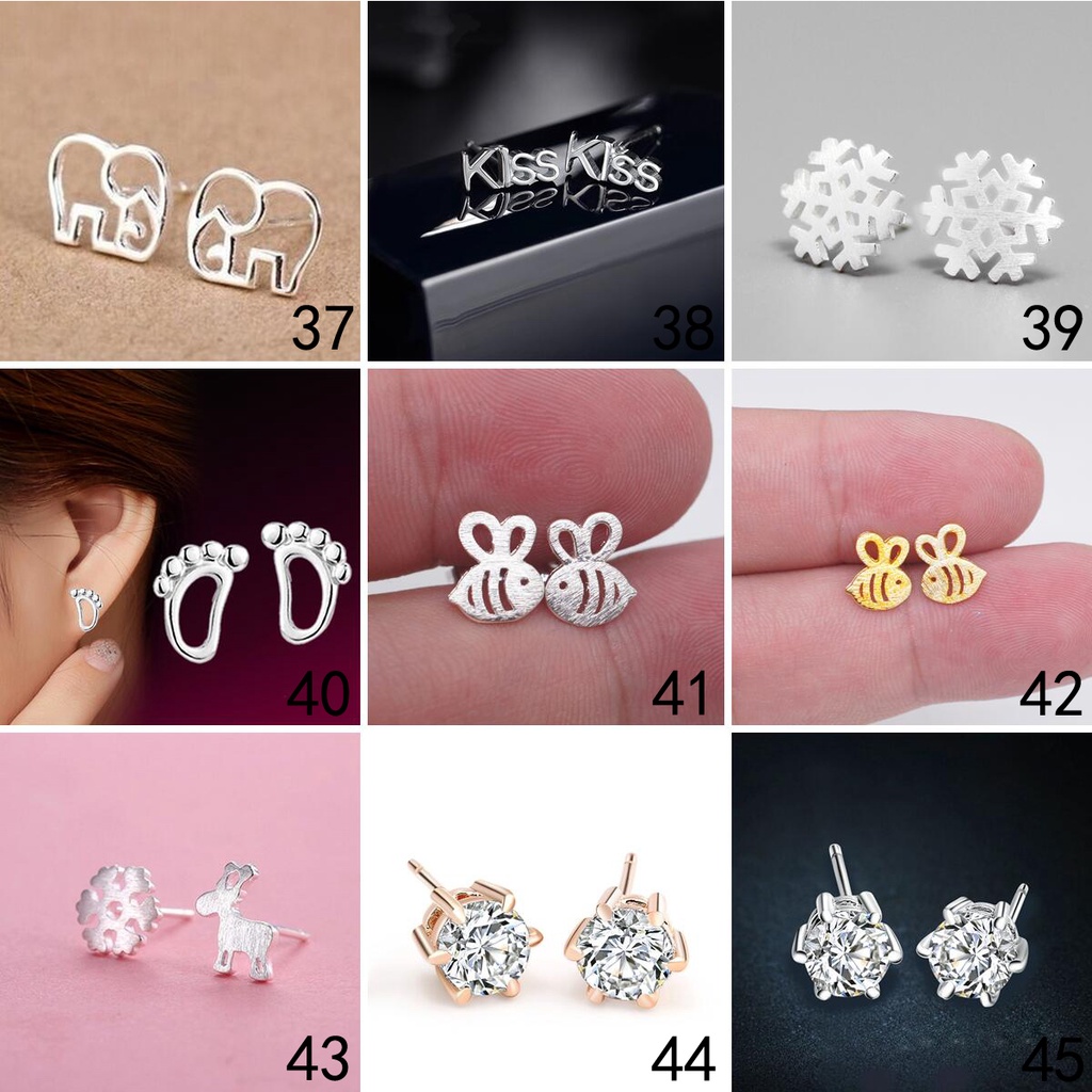 925 anting-anting perak murni, Busana sederhana, Anting-Anting wanita, Perhiasan Fashion Korea, Aksesoris telinga ED001