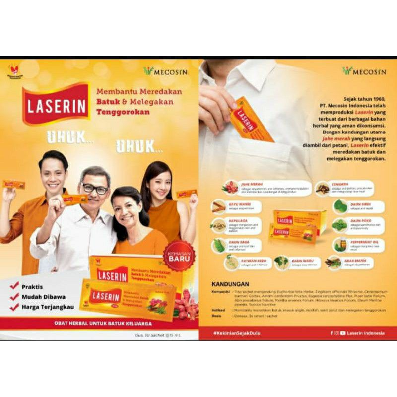 Laserin Obat Batuk Sachet 15ml isi 10pc - Laserin Obat Batuk Cair