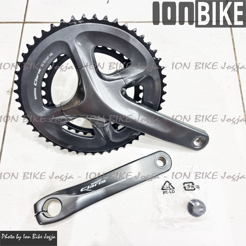 Crankset Shimano Claris R2000 Hollowtech 2 HT2 Crank MTB 50 - 34 T Sepeda Balap Roadbike Road Bike
