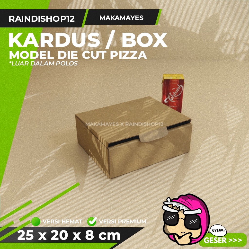 

BOX 25 X 20 X 8 CM KARDUS DIE CUT PIZZA KEMASAN PACKAGING KADO