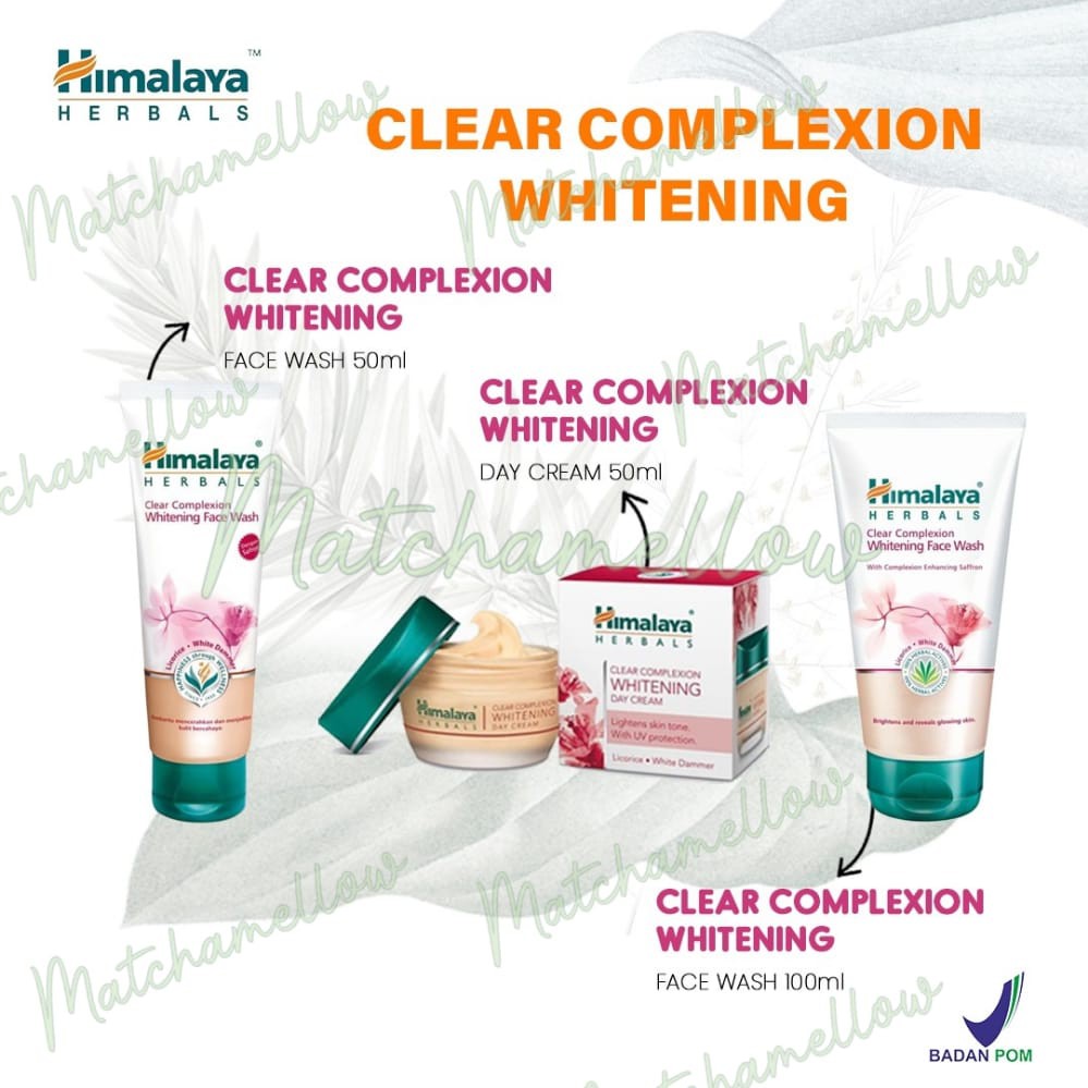 ❄️MATCHA❄️ HIMALAYA CLEAR COMPLEXION WHITENING DAY CREAM WITH UV FACE WASH - HIMALAYA BPOM ORIGINAL