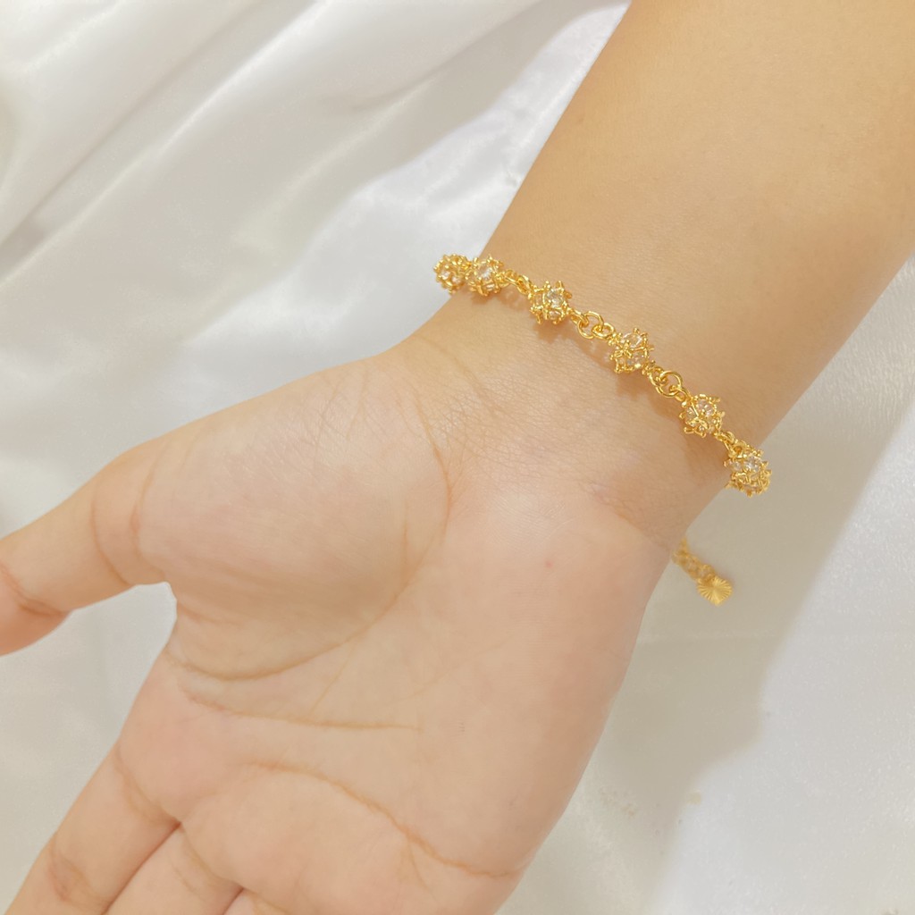 Gelang Jurai Kubik Lapis Emas Aksesoris Perhiasan GLE-024