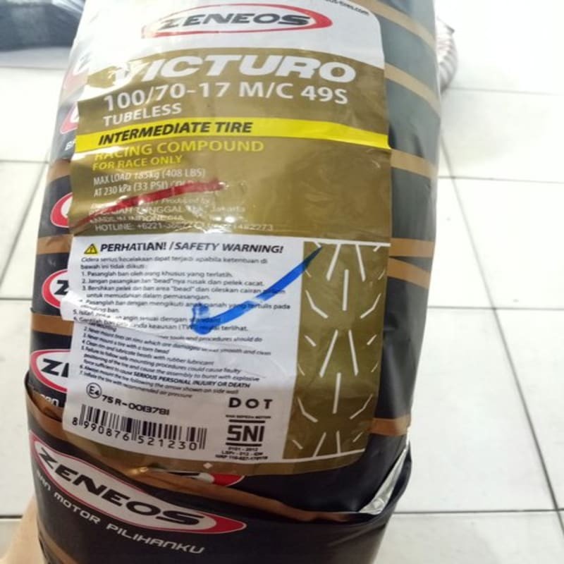 Paketan Ban ZENEOS 100/70-17 & 110/70-17 VICTURO SOFT COMPOUND TUBELESS