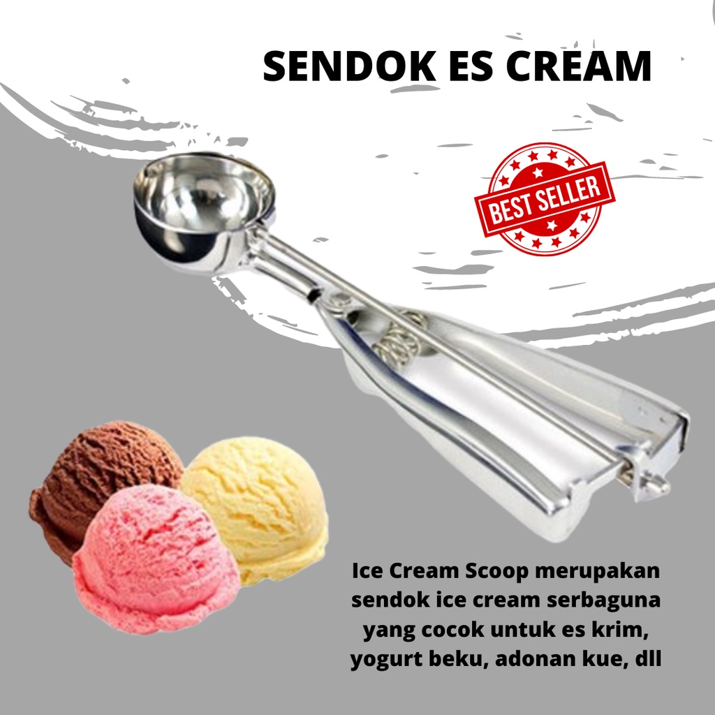 (DL) Sendok Ice Cream Scoop Es Krim / Sendok Es Buah / Sendok Stainless Steel Buah Es Krim