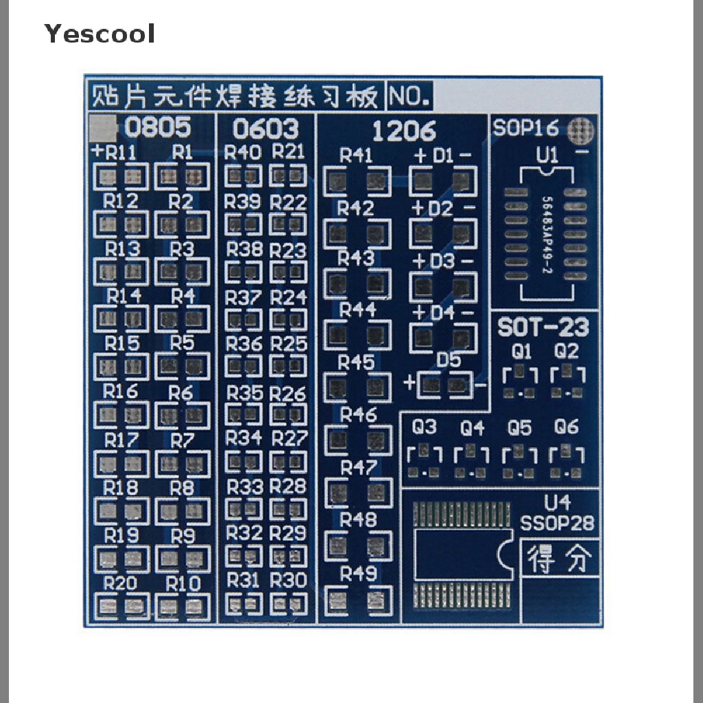 Yescool SMT SMD Papan PCB Untuk Latihan Solder DIY