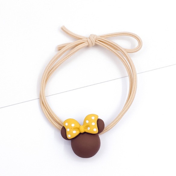 OSM JKT F5101 (1 PC) Ikat Rambut Karakter Gaya Korea / Karet Rambut Elastis Korea / Hairband-Coklat