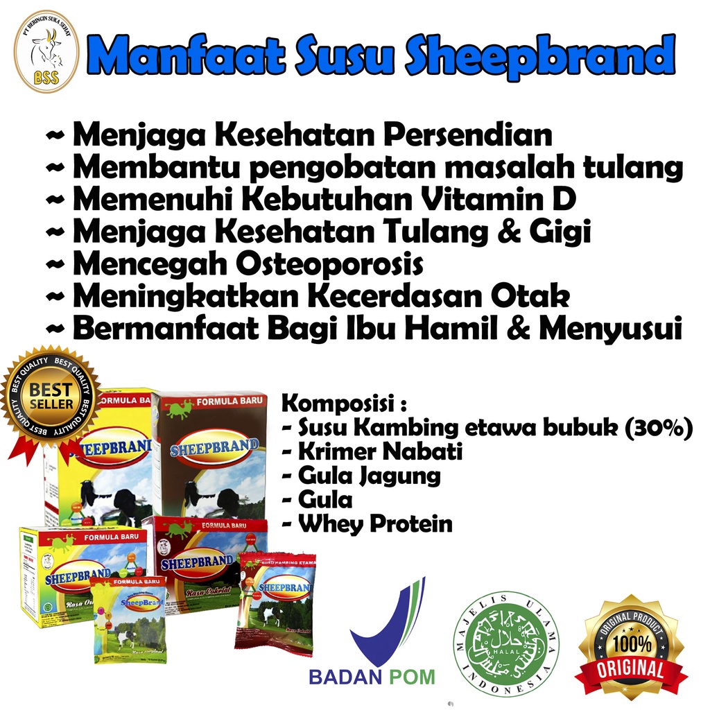 Jual Susu Kambing Etawa Sheepbrand Kemasan Sachet Rasa Original Dan