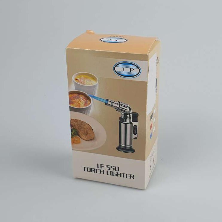JP Korek Gas Blow Torch Lighter Butane Flame Gun - LF550 - Metallic Black