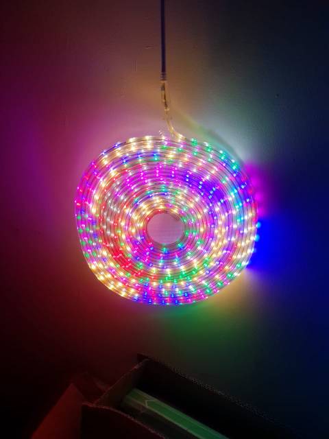 10M RGB LAMPU LED STRIP SELANG 3528 2835 220v 10M METER OUTDOOR RGB