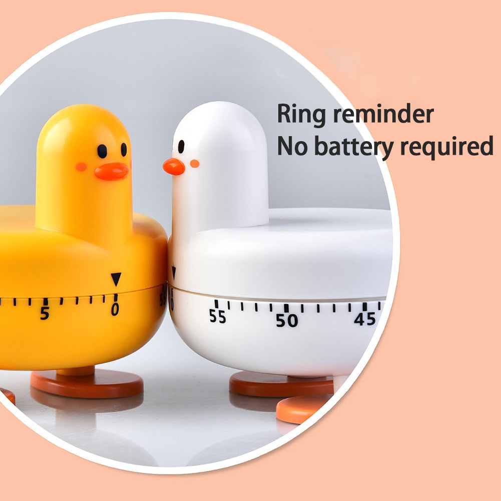 Cute Duckling Desktop Learning Timer Cartoon Rotating Mechanical Timer Kitchen Baking Timing Reminder OW