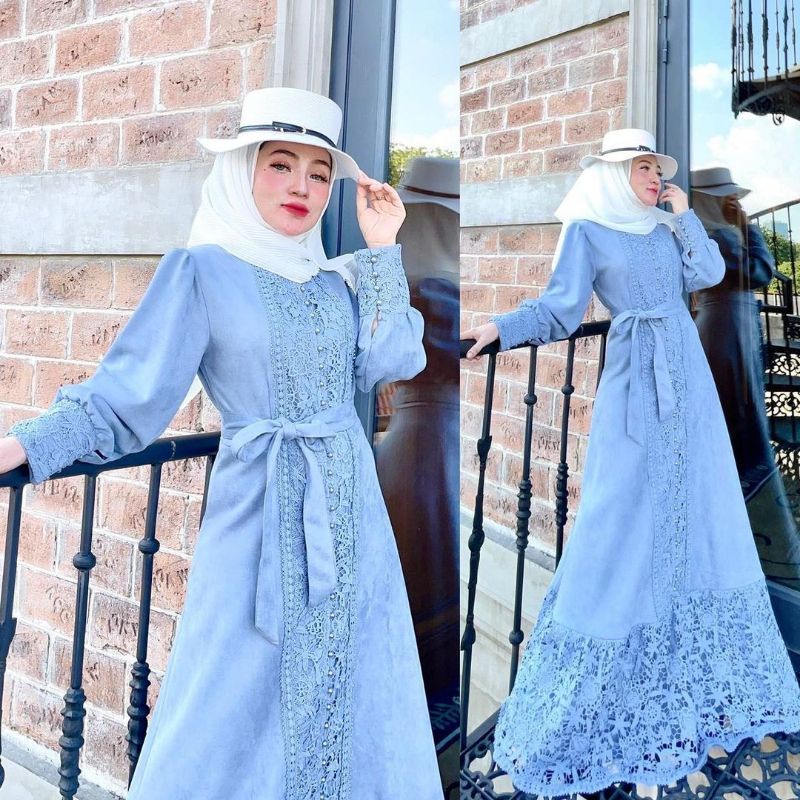 Shellasaukia dress Suede Kombi brokat import