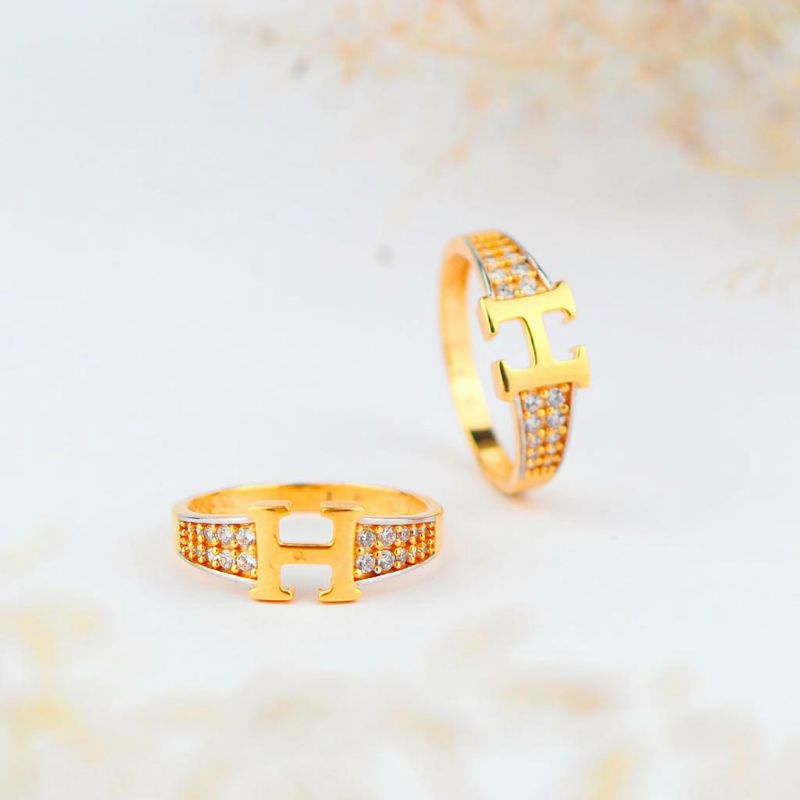 Cincin Emas For Her Mata Samping 2 Baris - Toko Emas Gadjah