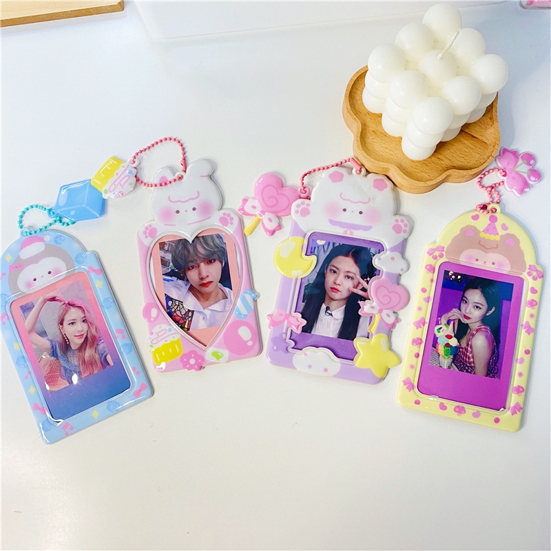 Pemegang Kartu Cantik Warna-warni Pelindung Photocard Idol Photo Sleeves ID Tas Kartu Kredit Bank Alat Tulis