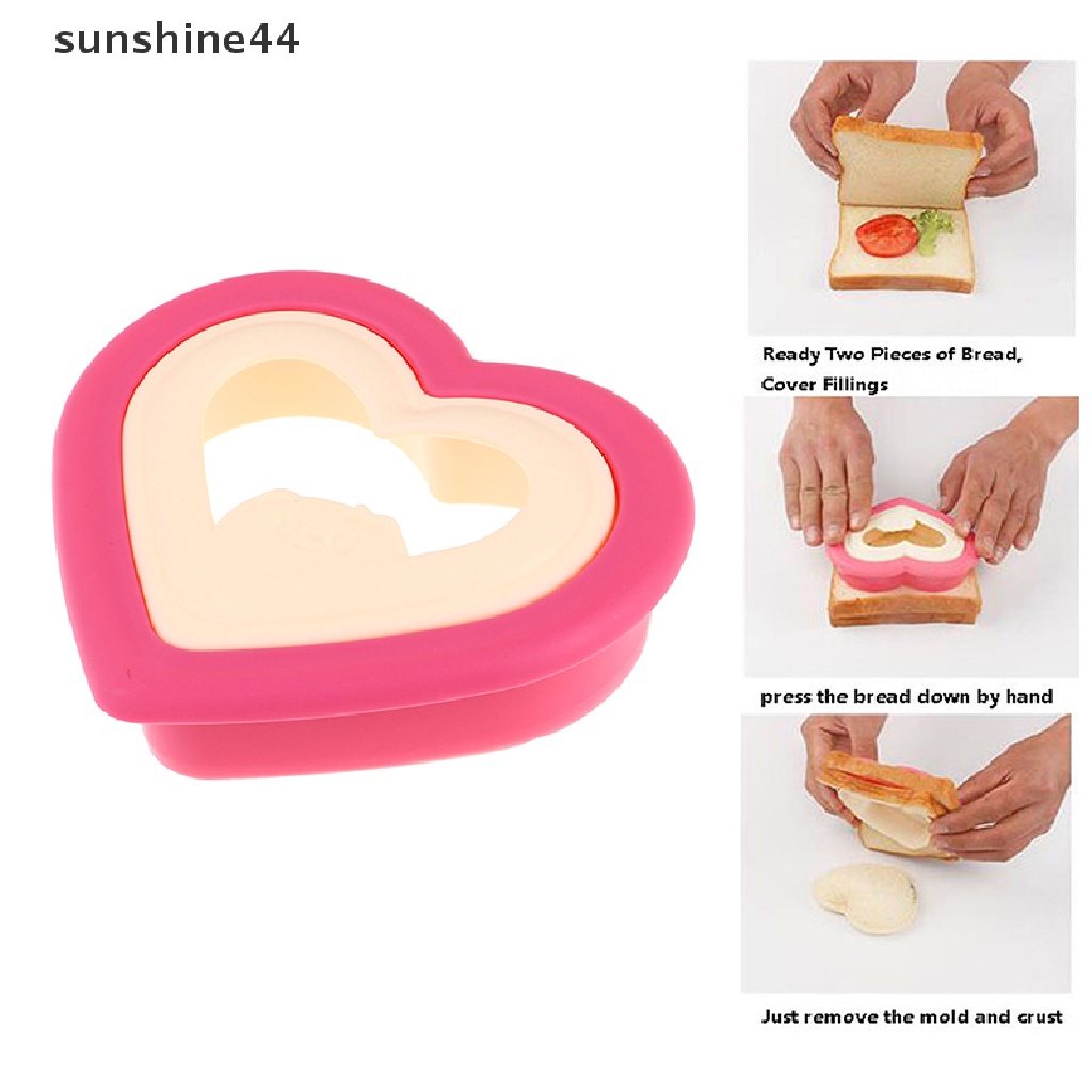 Sunshine Cetakan Pemotong Roti Sandwich / Kue / Cookie Bentuk Hati DIY