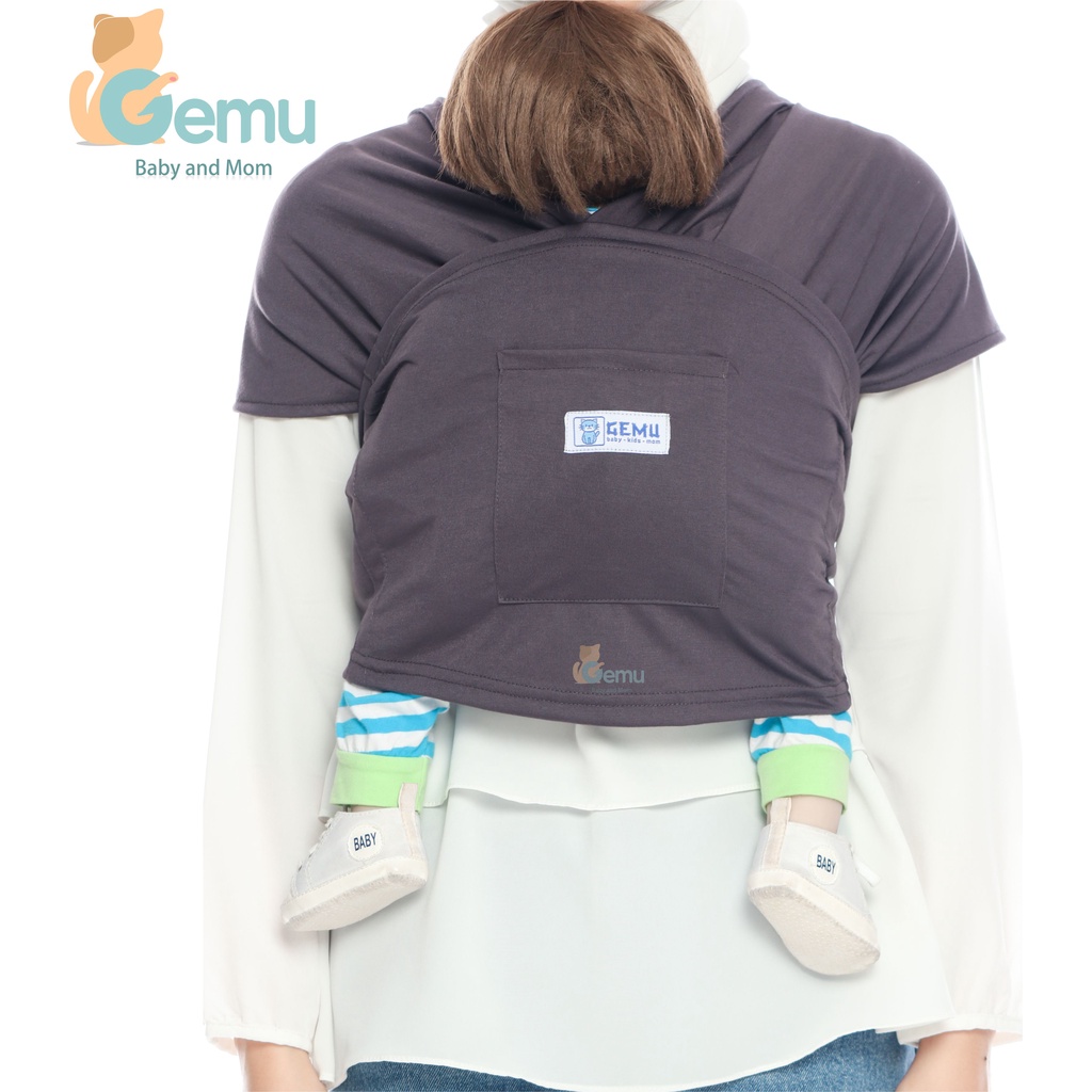 Gendongan Bayi Depan Samping M Shape Geos Gendongan Kaos Baby Wrap Instan with Sash Belt Premium GEMU