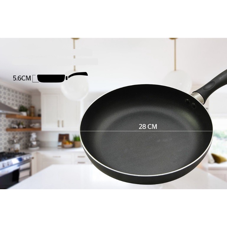 Sunhouse CT28 Fry Pan Marble Wok Anti Lengket Hitam 28 cm