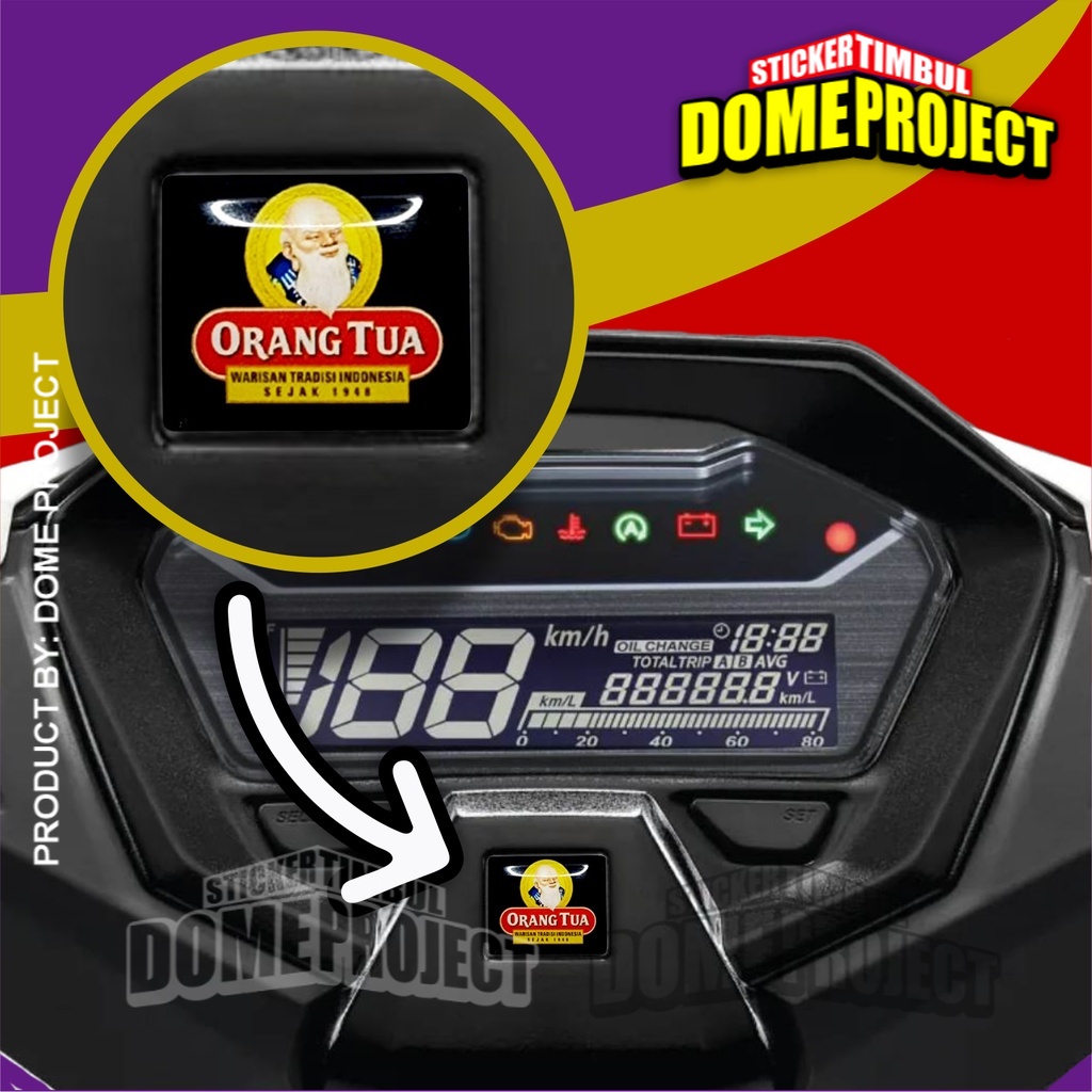 EMBLEM SPIDOMETER HONDA LOGO ORANG TUA STIKER TIMBUL AKSESORIS MOTOR STICKER SPEEDOMETER