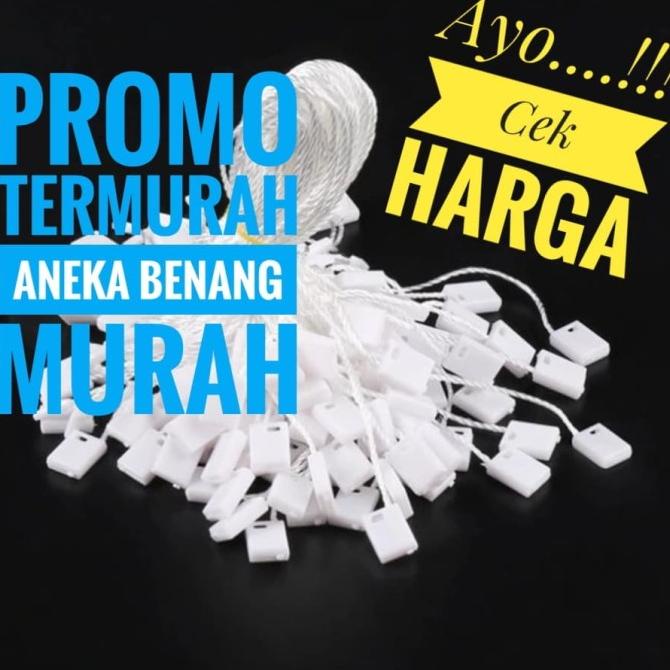 

[BISA COD] Tali HangTag @1000pcs - Tali Gantungan Label Baju - Hitam - Putih