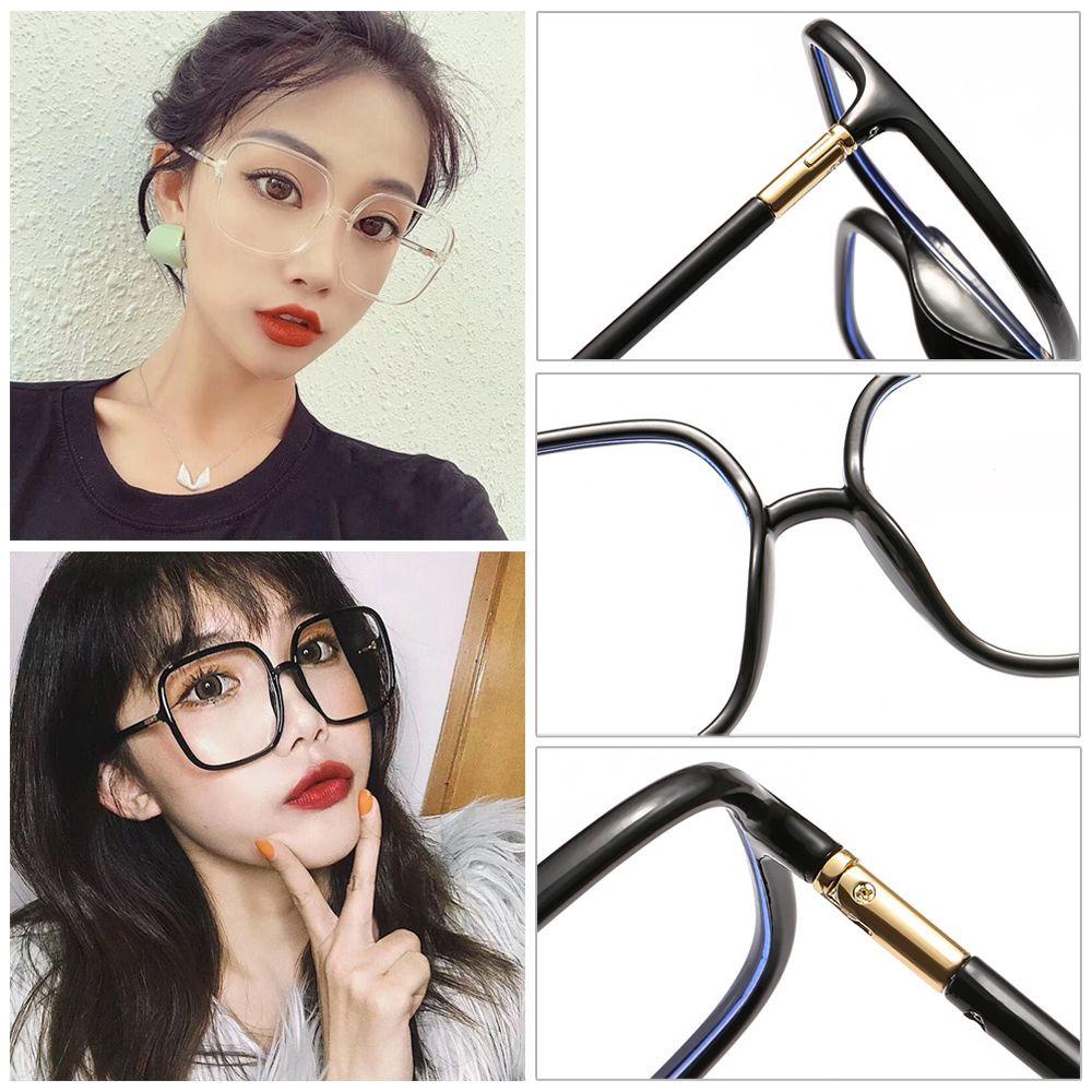 R-flower Kacamata Persegi Wanita Pria Portabel Oversized Spectacles Optical Glasses