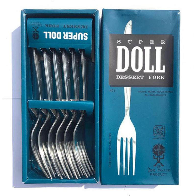 6pcs sendok makan super doll ORIGINAL TEBAL isi 6pcs / sendok stainless super doll / sendok dan garpu makan stainless super doll / sendok teh tebal super doll / garpu kue tebal super doll isi 6pcs