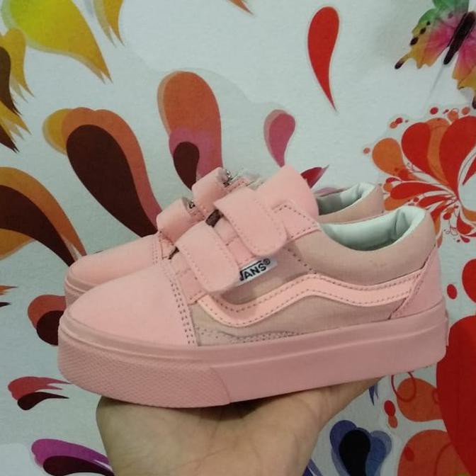 Big Sale Vans Sk8 Low Velcro Peach Anak Import / Sepatu Vans Anak / Sepatu - 20 Terbaru