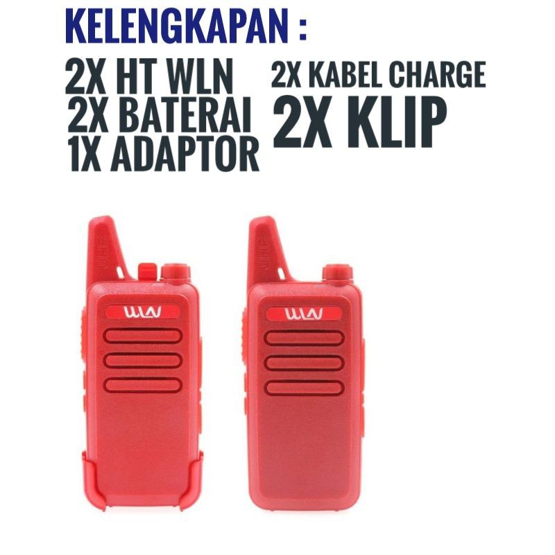 PROMO MURAH HT WLN KD-C1 UHF MERAH SEPASANG HT WLAN KDC1 UHF GARANSI