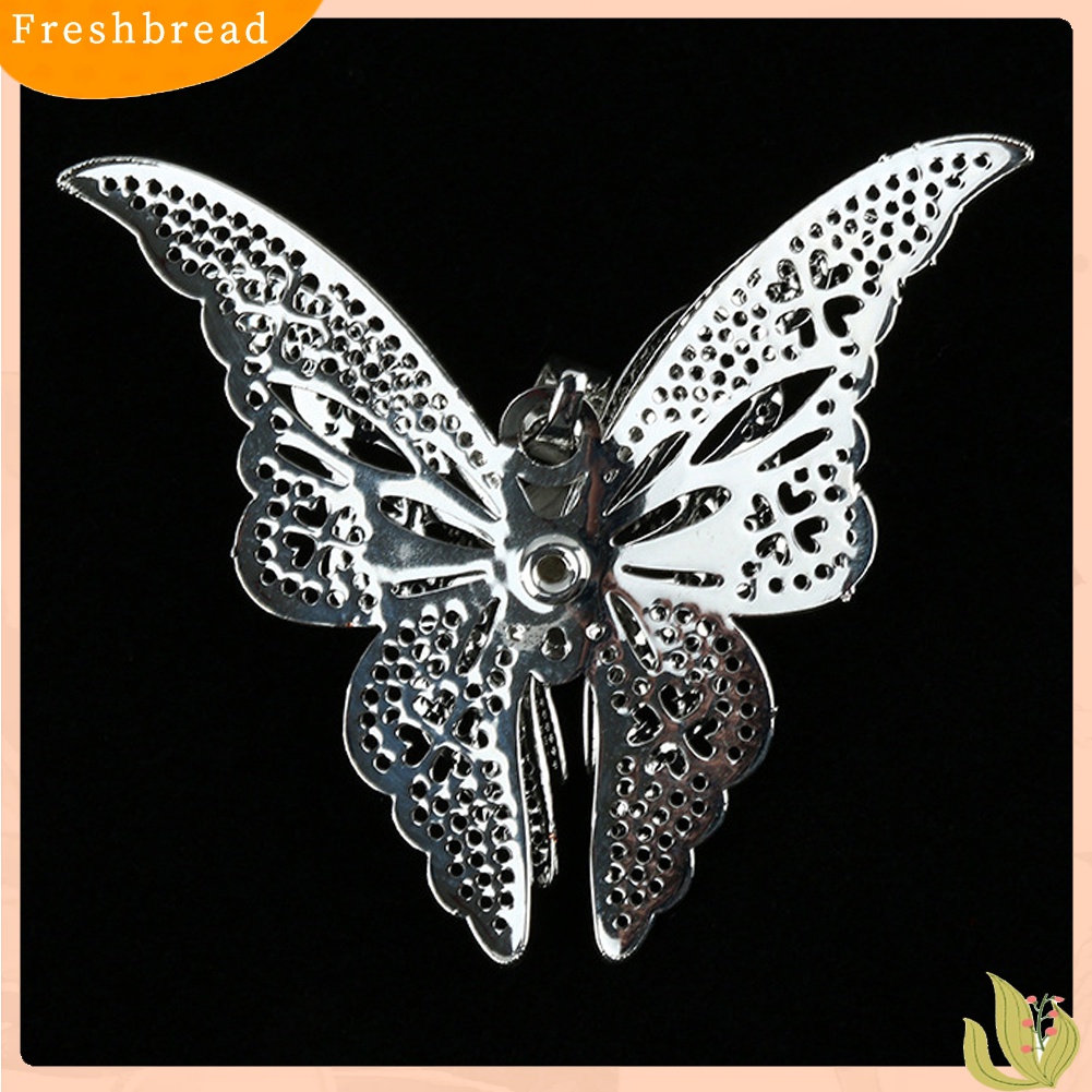 [TERLARIS]Women Fashion Silver Plated 3-layers Butterfly Hollow Pendant Necklace Jewelry Gift