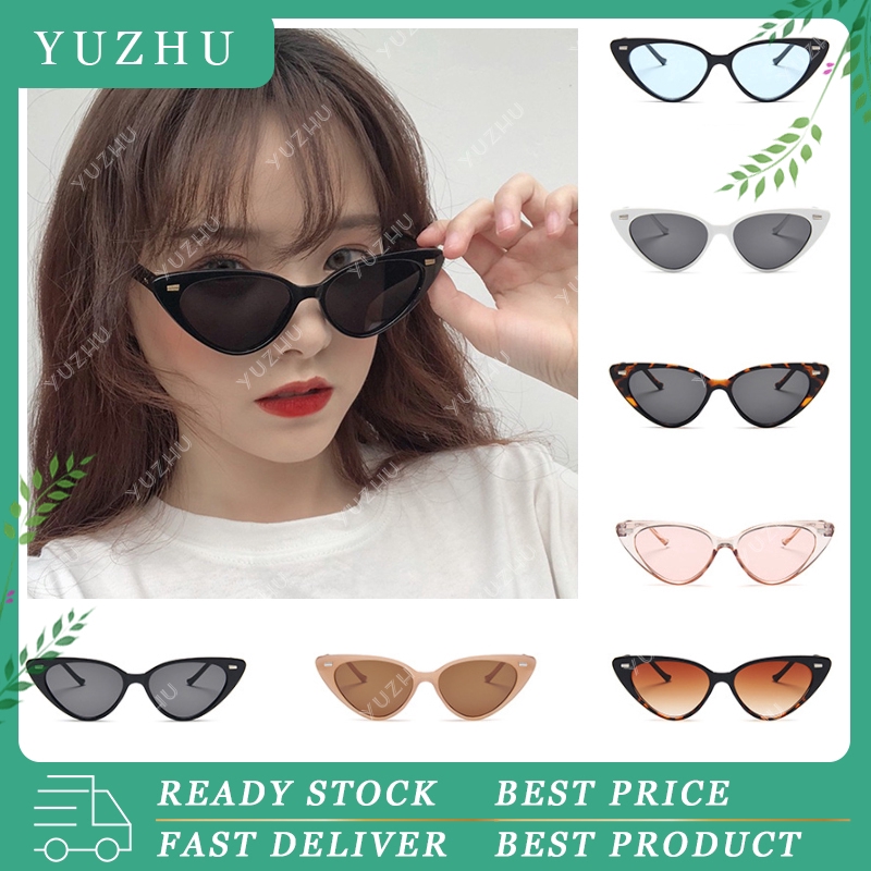 (YUZHU) Ready Stock Kacamata Sunglasses Wanita Fashion Retro Kacamata Hitam Mata Kucing