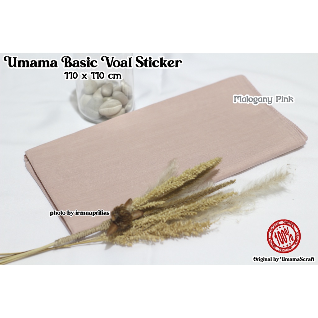 Hijab Basic Voal Umama Jilbab Segi Empat Polos Umama Kerudung Polos Segi Empat Part 2-MALOGANY PINK