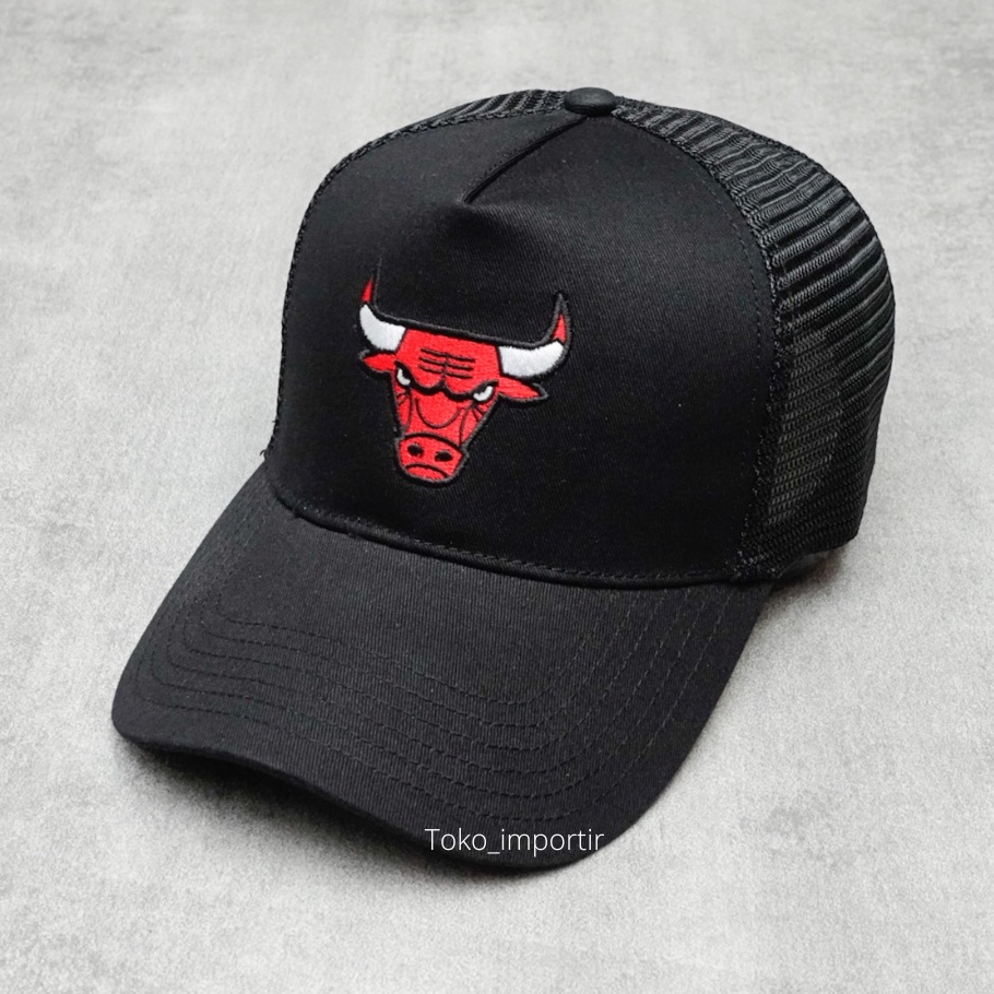 Topi Bulls Baseball Pria Topi NBA Import Mirror ORI