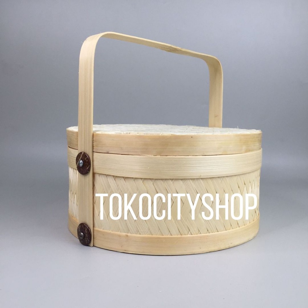 Rantang Catering / Rantang Anyaman Bambu 1 Susun / 25 Cm