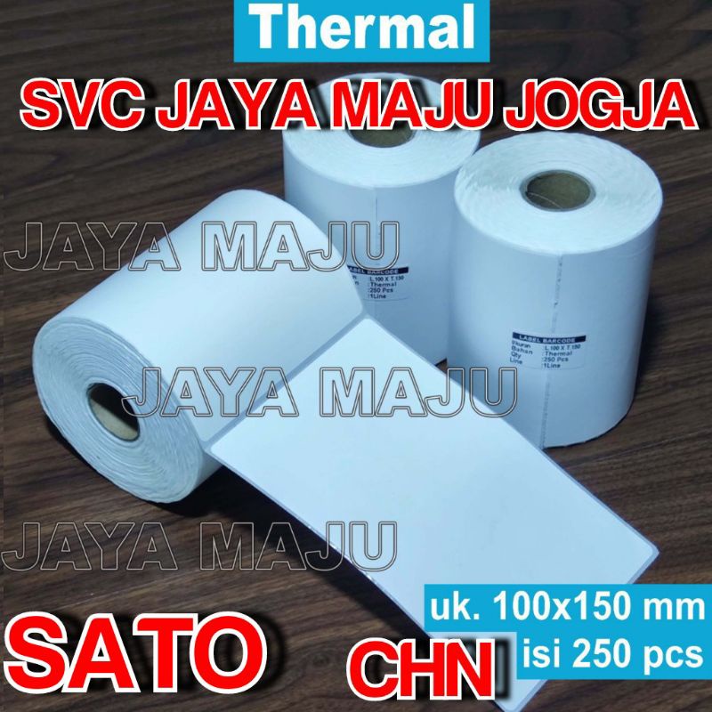 

[ SATO ] 100 X 150 - 1 LINE THERMAL IMPORT CHN - FACE OUT - ISI 250 PCS || CORE 1" || LABEL BARCODE DIRECT THERMAL - KERTAS STICKER RESI A6 || 100X150 - SATO - CG408TT CG408 TT CG 408TT CG 408 TT CX400 CX 400