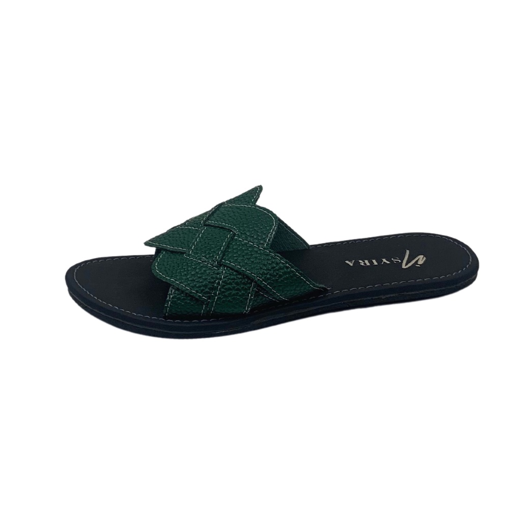 Insyira - Sandal Wanita Sharlina / Sandal Papirut Wanita Non Slip Alas Hitam / Sandal Wanita Slop Anyam