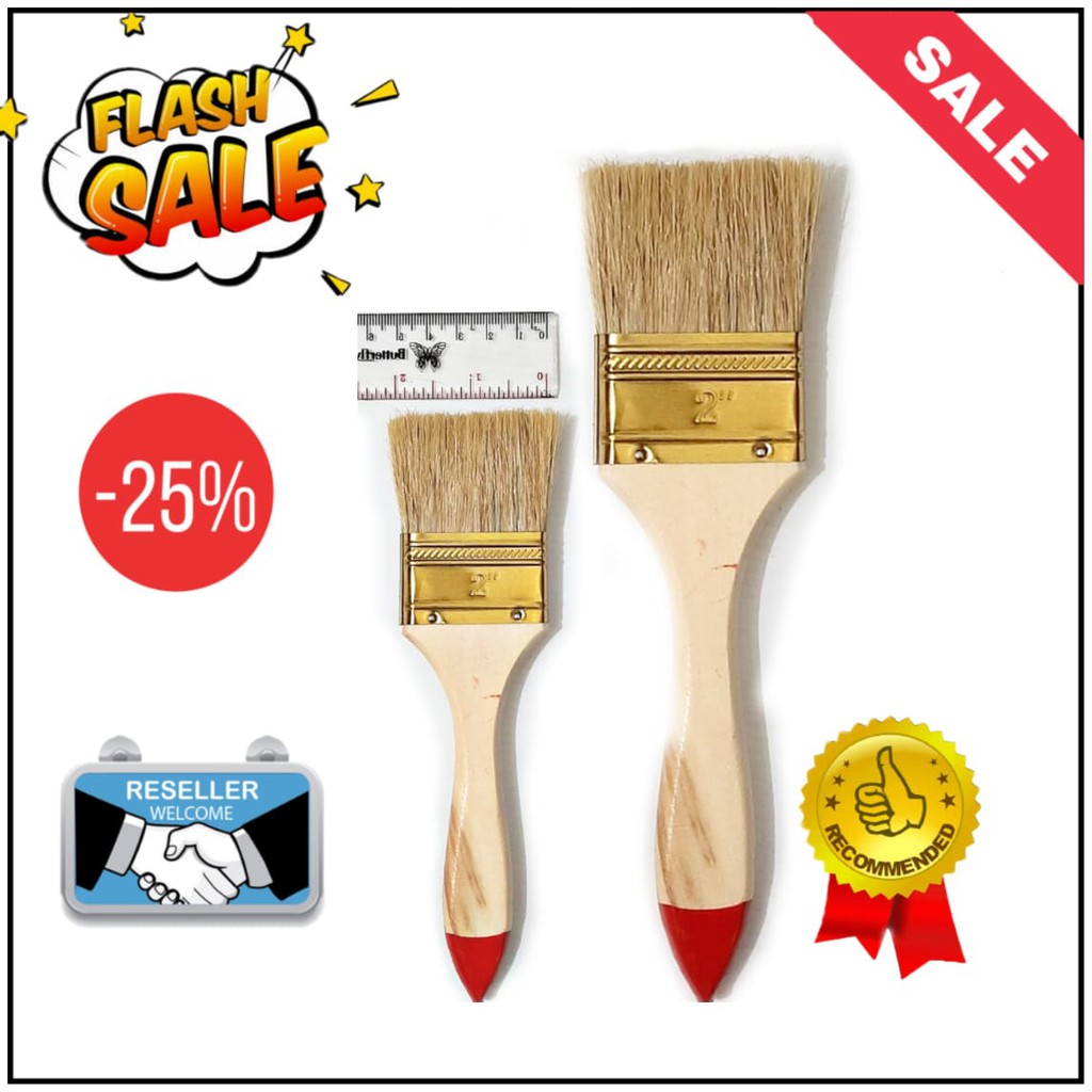 

KUAS CAT 2" UNTUK BANGUNAN/ KOAS CAT/KWAS CAT/ KUAS BULU PUTIH /PAINT BRUSH/ KUAS GAGANG KAYU MURAH