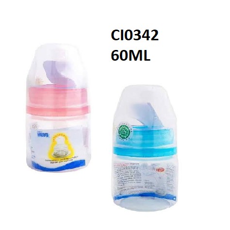 Huki Baby Bottle 60ml 120ml 240ml Botol Susu Dot Nipple Silicone Dot Gepeng