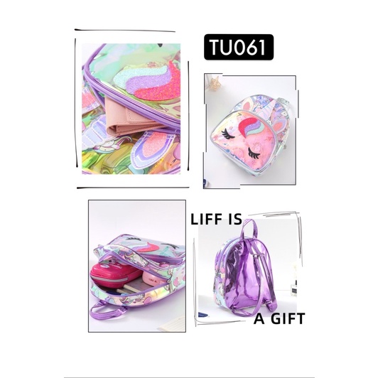 Ransel Unicorn Hologram Metalic TU021 TU052 tu061 tu063 tas anak perempuan tk sd sekolah seperti justice