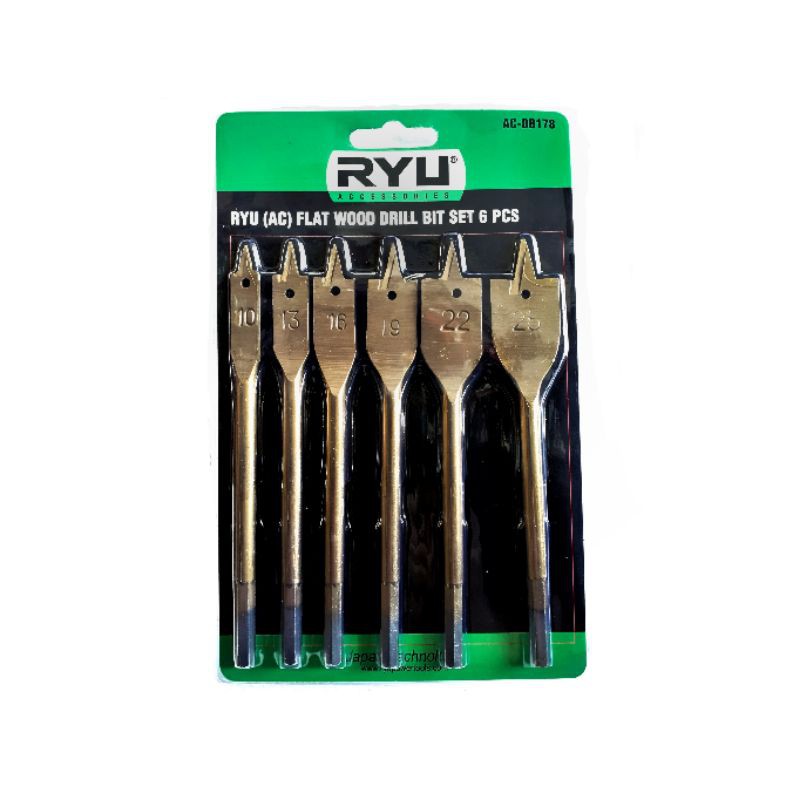 RYU Mata Bor Kipas Set 6Pcs Wood Drill Bit Set 6pcs Mata Bor Kipas Ryu