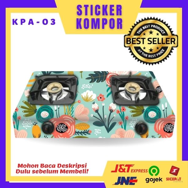 Sticker Kompor 2 Tungku Motif Bunga|Stiker Kompor Motif Murah | Sticker Kompor Bisa untuk jumbo|Stik