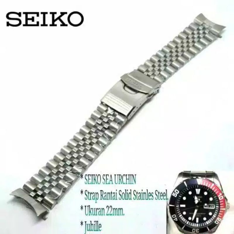 STRAP TALI JAM TANGAN RANTAI STAINLESS SEIKO JUBILLE SOLID SEA URCHIN UKURAN 20MM TALI RANTAI SEIKO