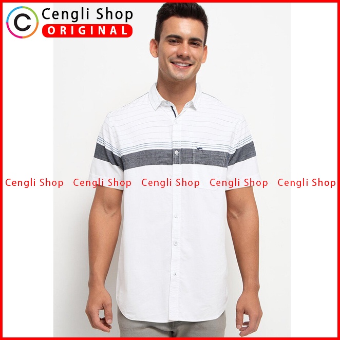 BAJU KEMEJA PRIA CARDINAL ORIGINAL CASUAL LENGAN PENDEK PUTIH CA17