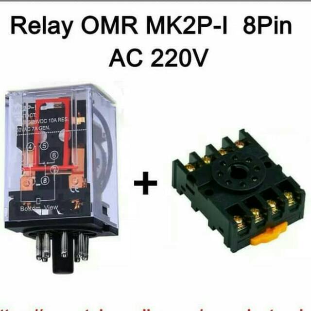 Relay MK2P 220V OMR / MAX + Socket Relay Kaki 8P