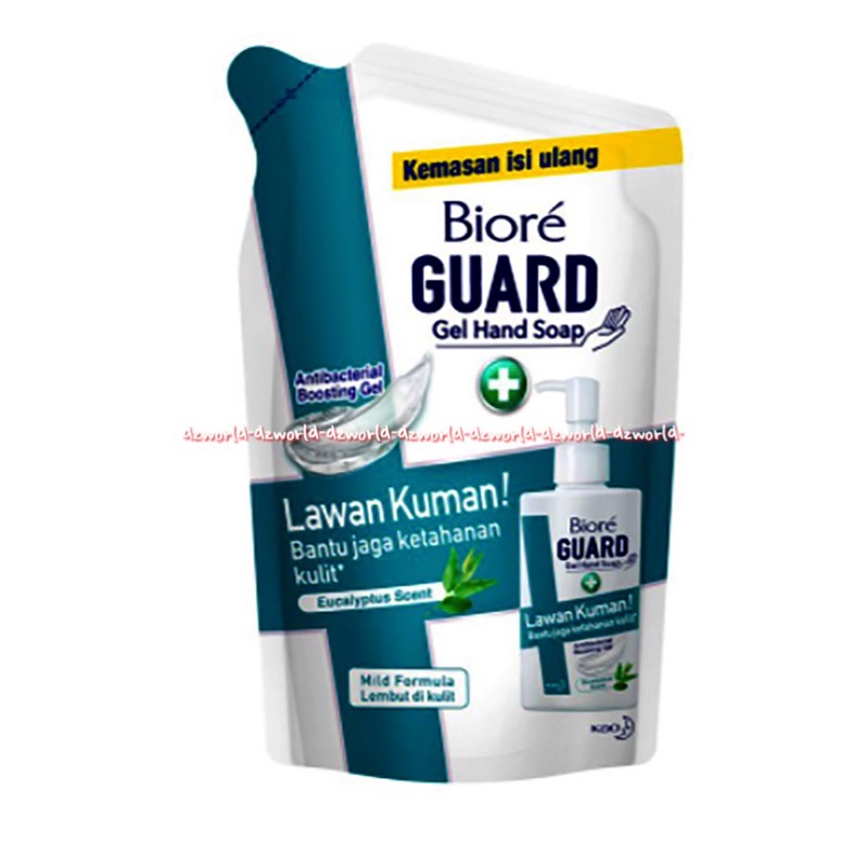 Biore Guard 250ml Gel Hand Soap Lawan Kuman Mild Formula Lembut Dikulit Sabun Cuci Tangan Refill Kemasan Isi Ulang Pouch 250 ml warna Biru