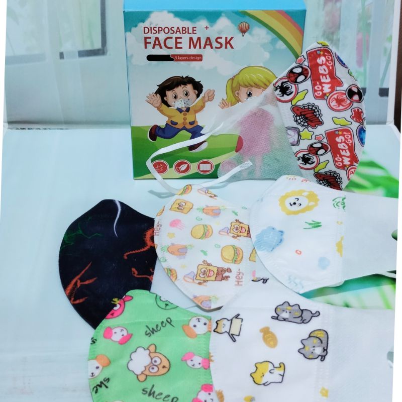 Masker Duckbill Anak Motif Gambar Lucu isi 10 dan 50 Pcs