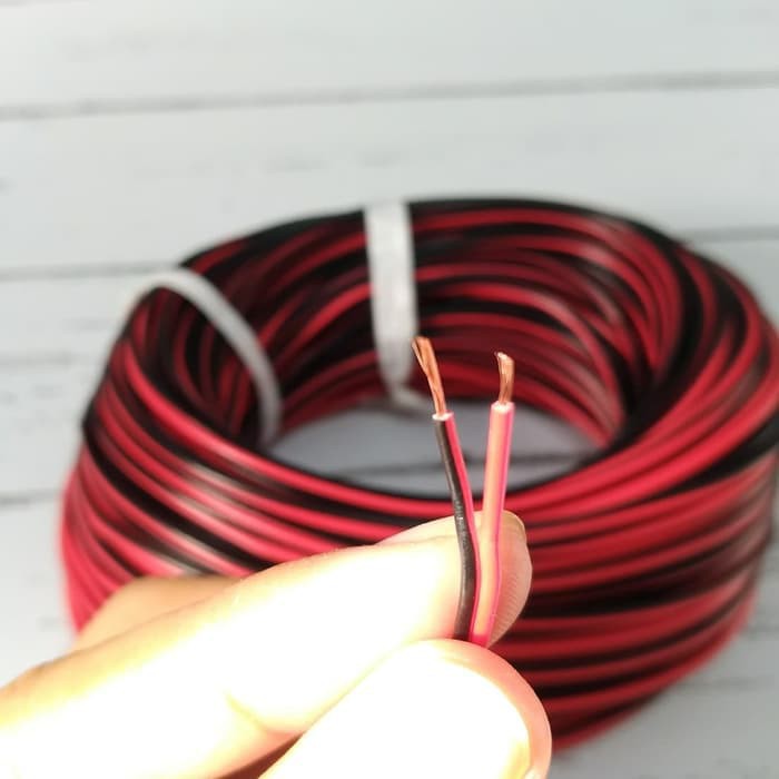 Kabel serabut tukuiki 2x10 isi 2 JALUR 90 METER 1 ROLL KABEL NYZ 2X10 MERAH HITAM