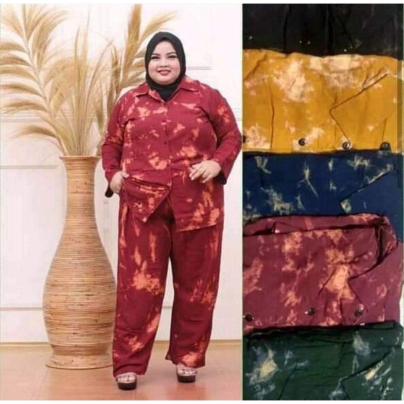 Dena One Set setelan Tie Dye Tye Die Stelan Awan Bercak Busui Allsize dan Jumbo